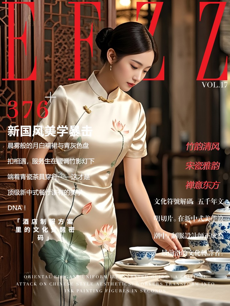 新國風(fēng)美學(xué)制服-酒店中式餐廳服務(wù)員工作服文化符號解碼圖鑒