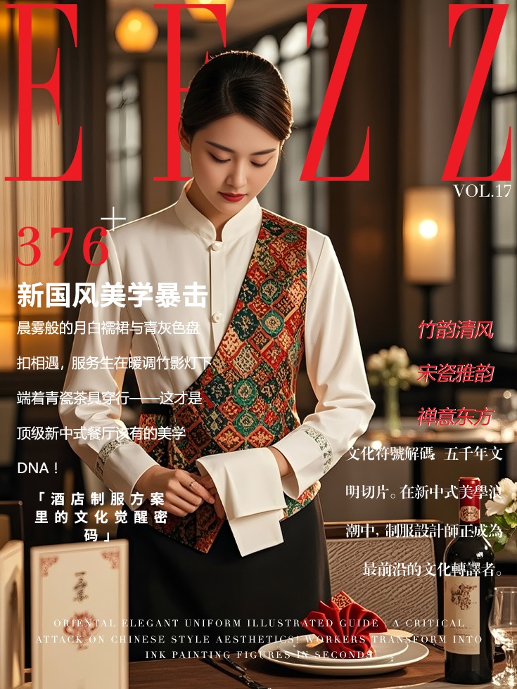 新國風(fēng)美學(xué)制服-酒店中式餐廳服務(wù)員工作服文化符號解碼圖鑒