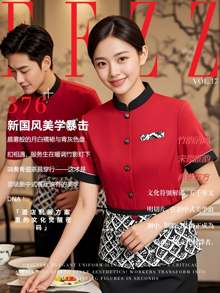 新國風(fēng)美學(xué)制服-酒店中式餐廳服務(wù)員工作服文化符號解碼圖鑒