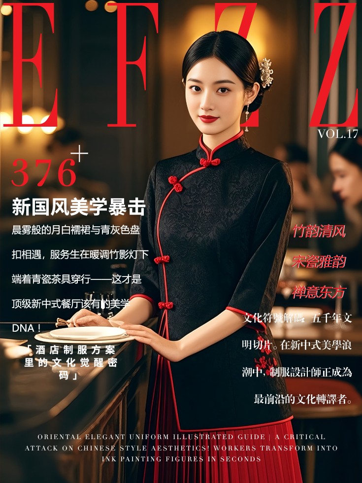 新國風(fēng)美學(xué)制服-酒店中式餐廳服務(wù)員工作服文化符號解碼圖鑒