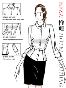 手繪酒店餐飲服務員服裝設計系列