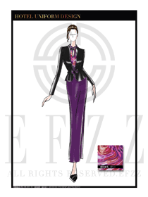 大師原創(chuàng)手繪中餐廳領(lǐng)班制服設(shè)計(jì)圖128