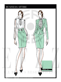 手繪修身款女秋冬職業(yè)裝設(shè)計(jì)圖1225