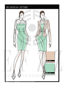 手繪修身款女秋冬職業(yè)裝設(shè)計(jì)圖1229