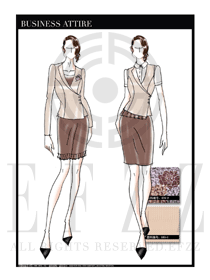 OL時尚女秋冬長袖職業(yè)裝設(shè)計圖1234