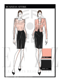 OL時尚女秋冬長袖職業(yè)裝設計圖1238