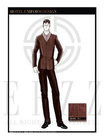 仿麻休閑西裝款西餐服務(wù)員制服設(shè)計(jì)圖1221