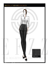 女休閑襯衫款餐飲西餐服務(wù)員制服設(shè)計圖1224