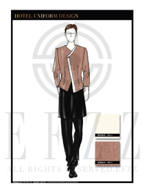 黃色條紋男款中餐傳菜員服裝款式圖137