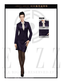 深紫色時(shí)尚OL女秋冬職業(yè)裝套裙設(shè)計(jì)圖1283