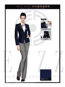 藏藍色時尚女秋冬職業(yè)裝外套設(shè)計圖1291