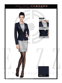 藏藍色金點點女秋冬職業(yè)裝款式圖1295