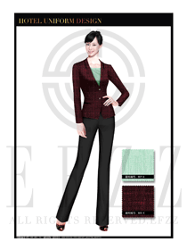 棗紅色女款酒店經(jīng)理制服設(shè)計圖424