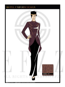 金紅色祥云女款酒店門童款式設(shè)計(jì)圖1051