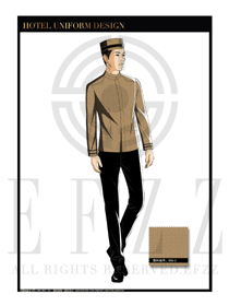 金色男款酒店行李生制服設(shè)計圖1058
