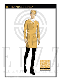 金色百合花酒店門童制服設(shè)計圖1060