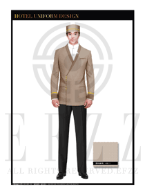米色男款酒店門童服裝款式圖1065