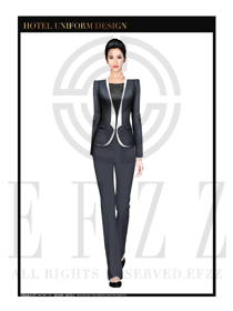 灰色女款酒店經(jīng)理制服設計圖445