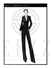 灰色時尚女款酒店經(jīng)理服裝設(shè)計圖448