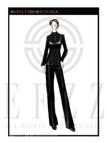 黑色女款酒店經(jīng)理制服款式圖449