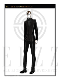 棕色男款酒店經(jīng)理服裝設(shè)計圖450