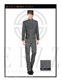 灰色男款酒店門童制服設(shè)計(jì)圖1072