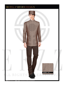 淺啡色男款酒店行李生制服設(shè)計(jì)圖1074