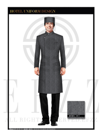 灰色男款酒店門童制服設(shè)計(jì)圖1078