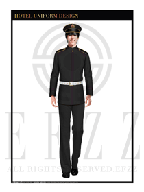 灰色男款酒店門(mén)童行李生制服設(shè)計(jì)圖1080