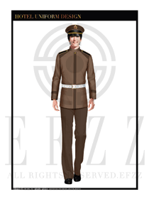 卡其色男款酒店行李生服裝款式圖1081