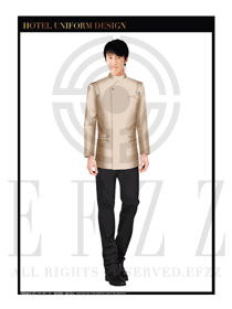 米黃色男款酒店門童制服設(shè)計圖1094