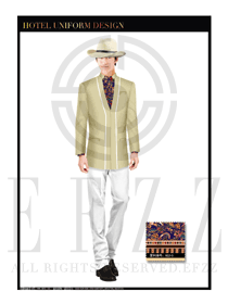 米黃色男款酒店行李生制服設(shè)計(jì)圖1101