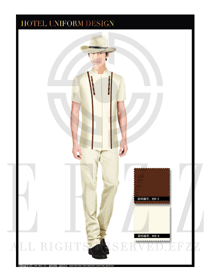 卡其色男款酒店行李生制服設(shè)計圖1103