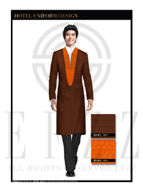 深咖啡色男款酒店門童服裝款式圖1122