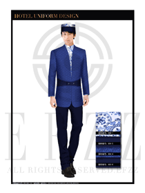 寶石藍(lán)男款酒店門(mén)童制服設(shè)計(jì)圖1131