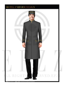 灰色男款寬松型酒店行李生服裝款式圖1144