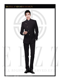 黑色男款酒店行李生服裝款式圖1151