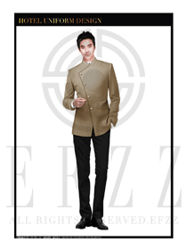 卡其色男款酒店門(mén)童制服設(shè)計(jì)圖1152