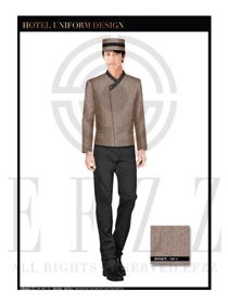 淺啡色男裝酒店門(mén)童行李生服裝款式圖1164