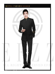 黑色男裝酒店門童服裝款式圖1189