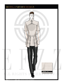 米色男裝酒店門童服裝款式圖1195