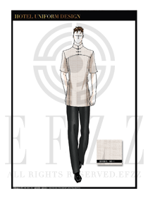 米色男裝酒店門童行李生制服設(shè)計圖1196