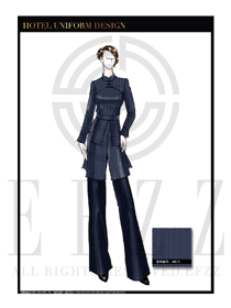 大師手繪中餐廳領(lǐng)班服裝款式圖163