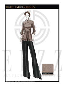 原創(chuàng)大師手繪中餐廳領(lǐng)班服裝款式圖165