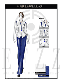 白色時尚大氣女款職業(yè)裝款式圖1303