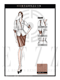 大師手繪時尚OL女裝短裙款職業(yè)裝設計圖584