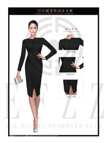 時(shí)尚黑色OL女款夏裝制服款式圖614