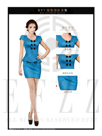 KTV藍(lán)色短裙款夜場DJ公主服裝設(shè)計(jì)圖803