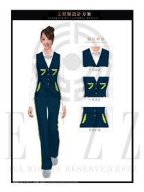 時尚深藍色工程服馬夾服裝款式圖064