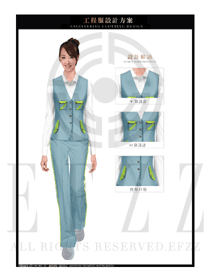 淺藍色工程服馬夾款式設(shè)計圖065
